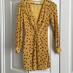 Sexy yellow dress, long sleeve, XXS